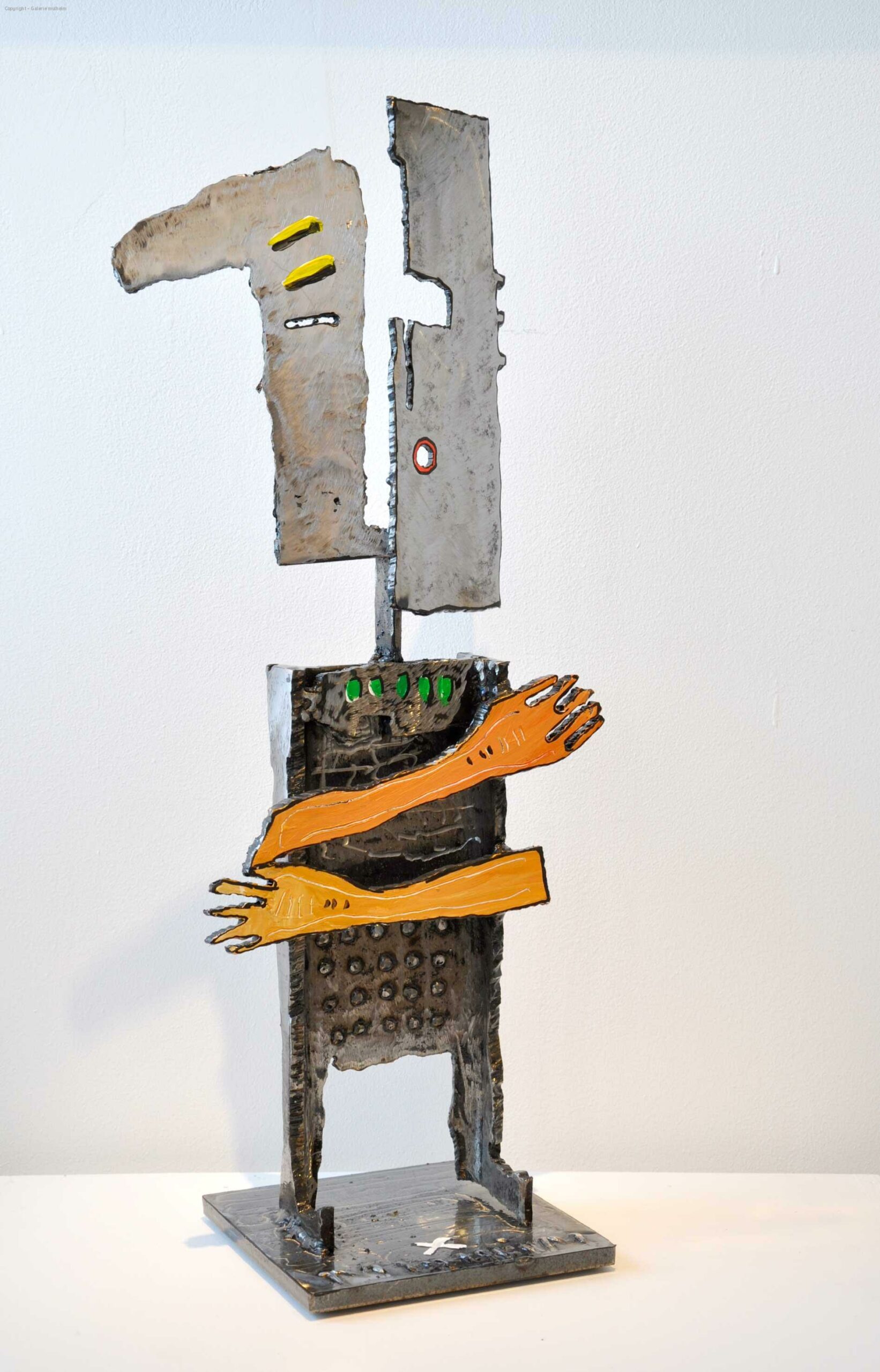 Abrazo - Sculpture en acier peint - Hauteur 58 cm