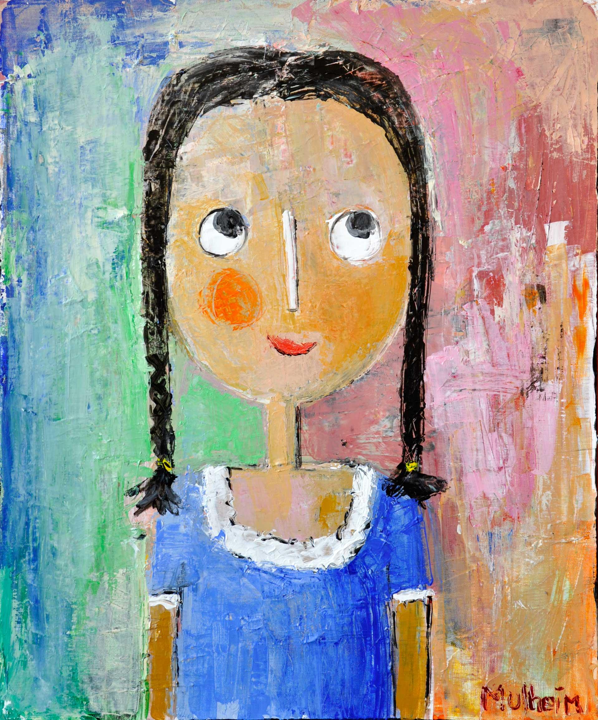 Emma - Portrait sur toile - Format 15F ( 65 cm x 54 cm )