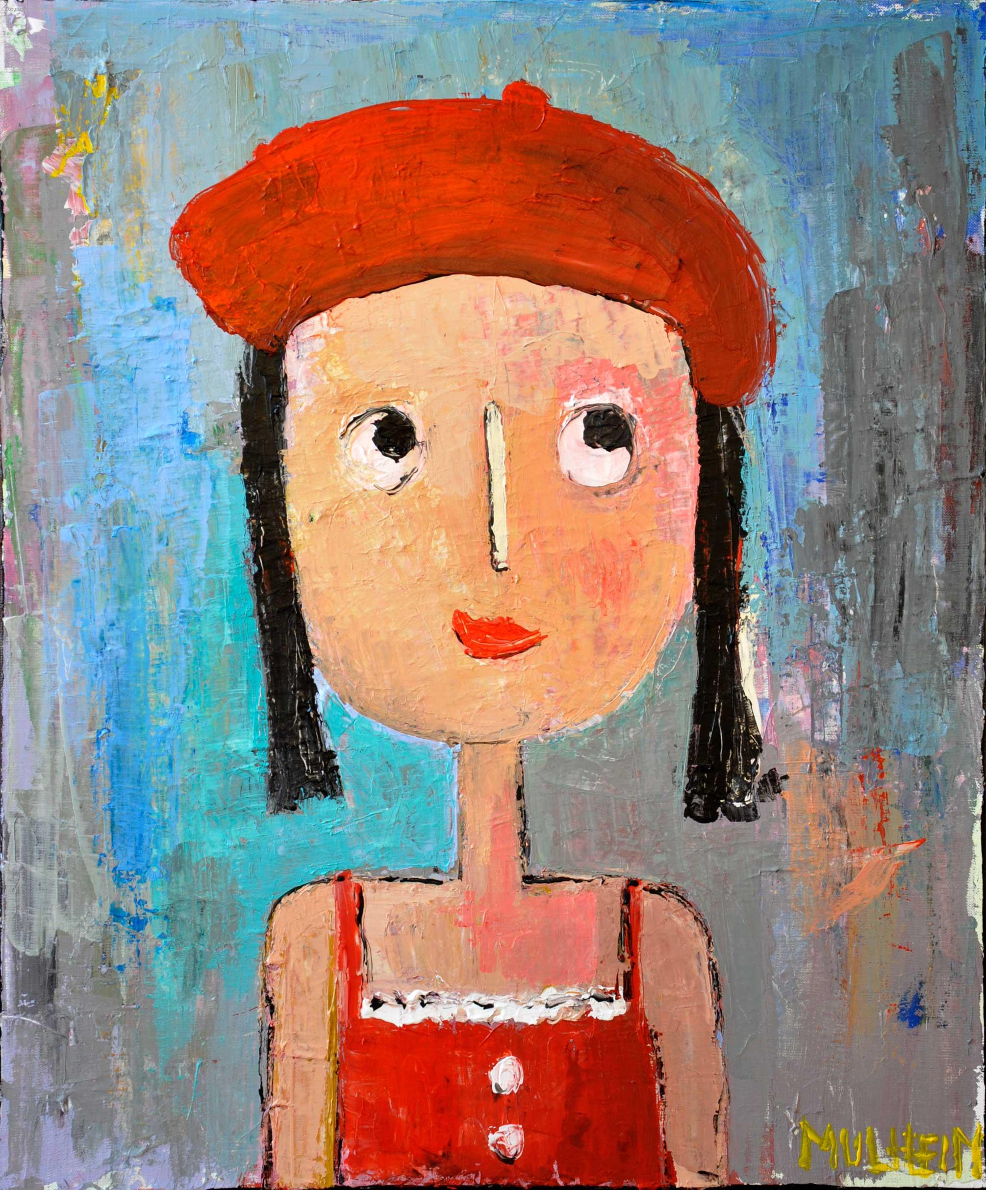 Mia - Portrait sur toile - Format 15F ( 65 cm x 54 cm )