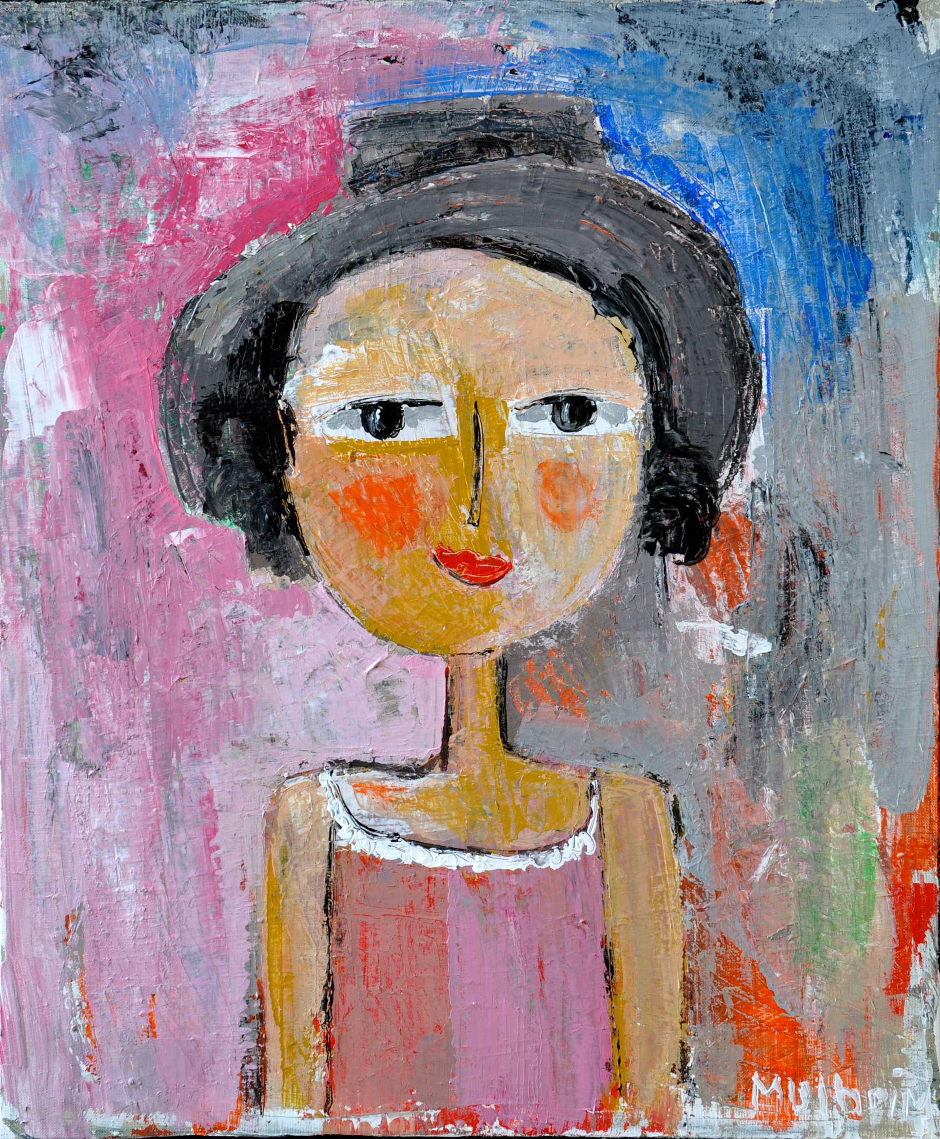 Ondine - Portrait sur toile - Format 15F ( 65 cm x 54 cm )