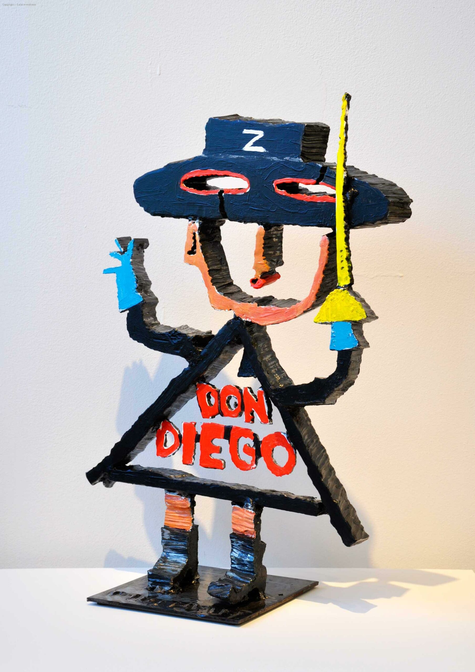 Z Don Diego - Sculpture en acier peint - Hauteur 45 cm