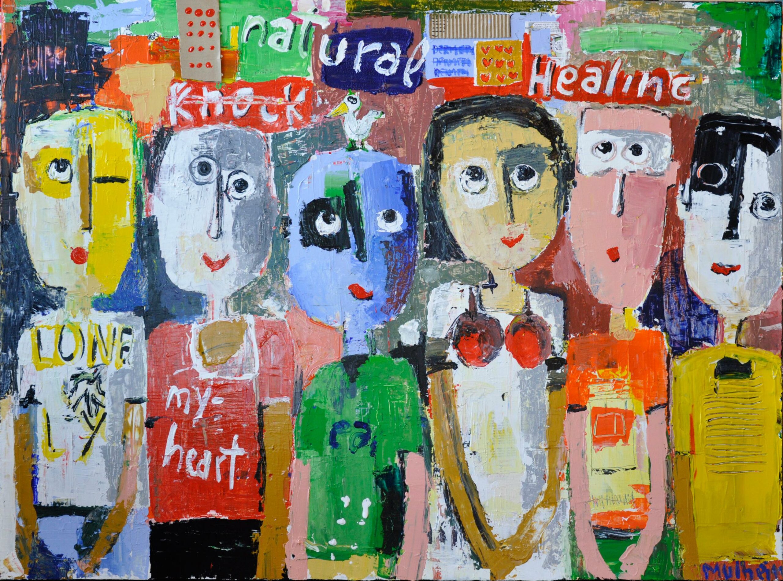 Knock my heart - Peinture sur toile - Format 60F ( 97 cm x 130 cm )