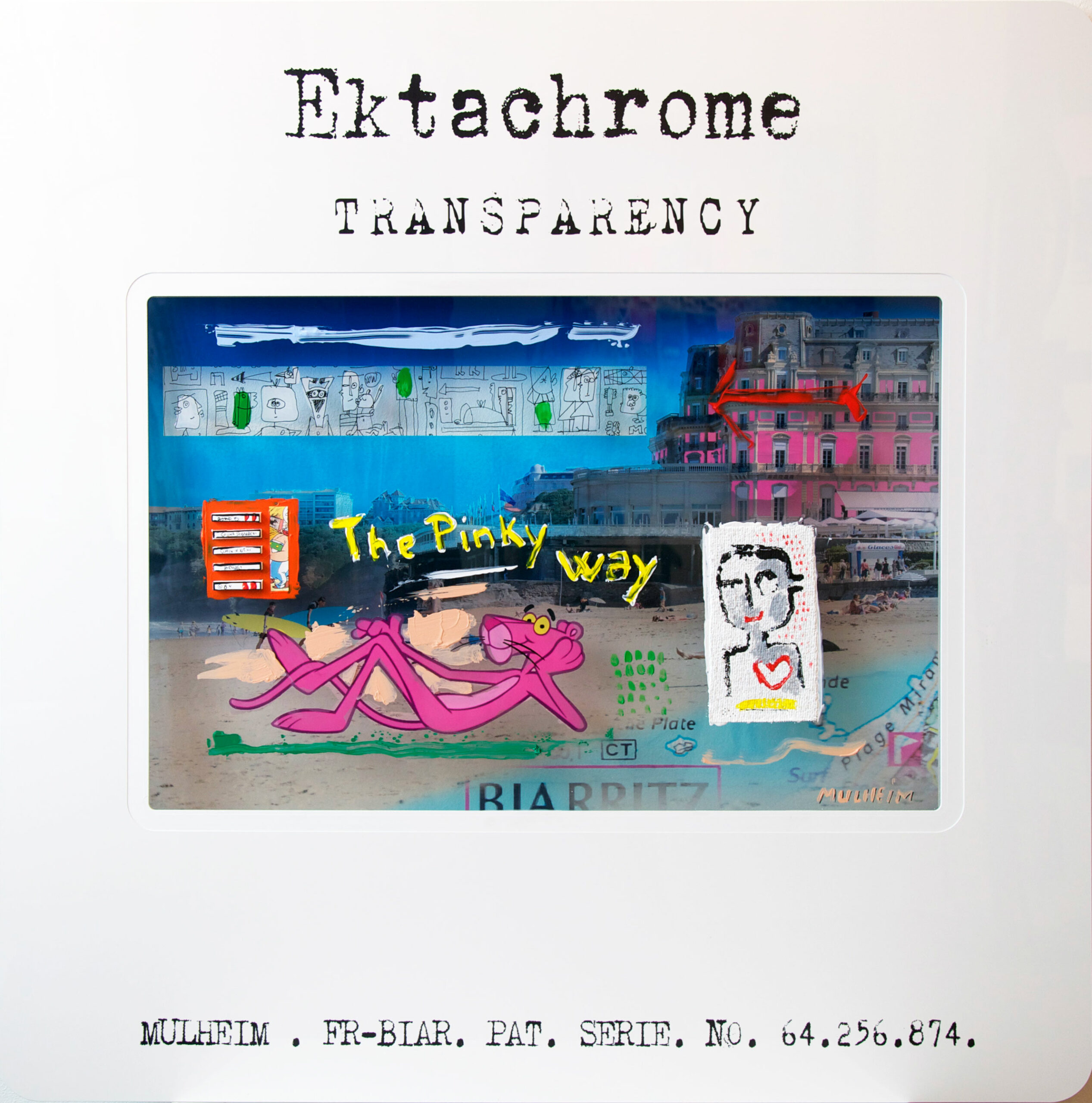 Biarrositive " The Pimky way " - Technique mixte sur plexiglass - Format 75 cm x 75 cm