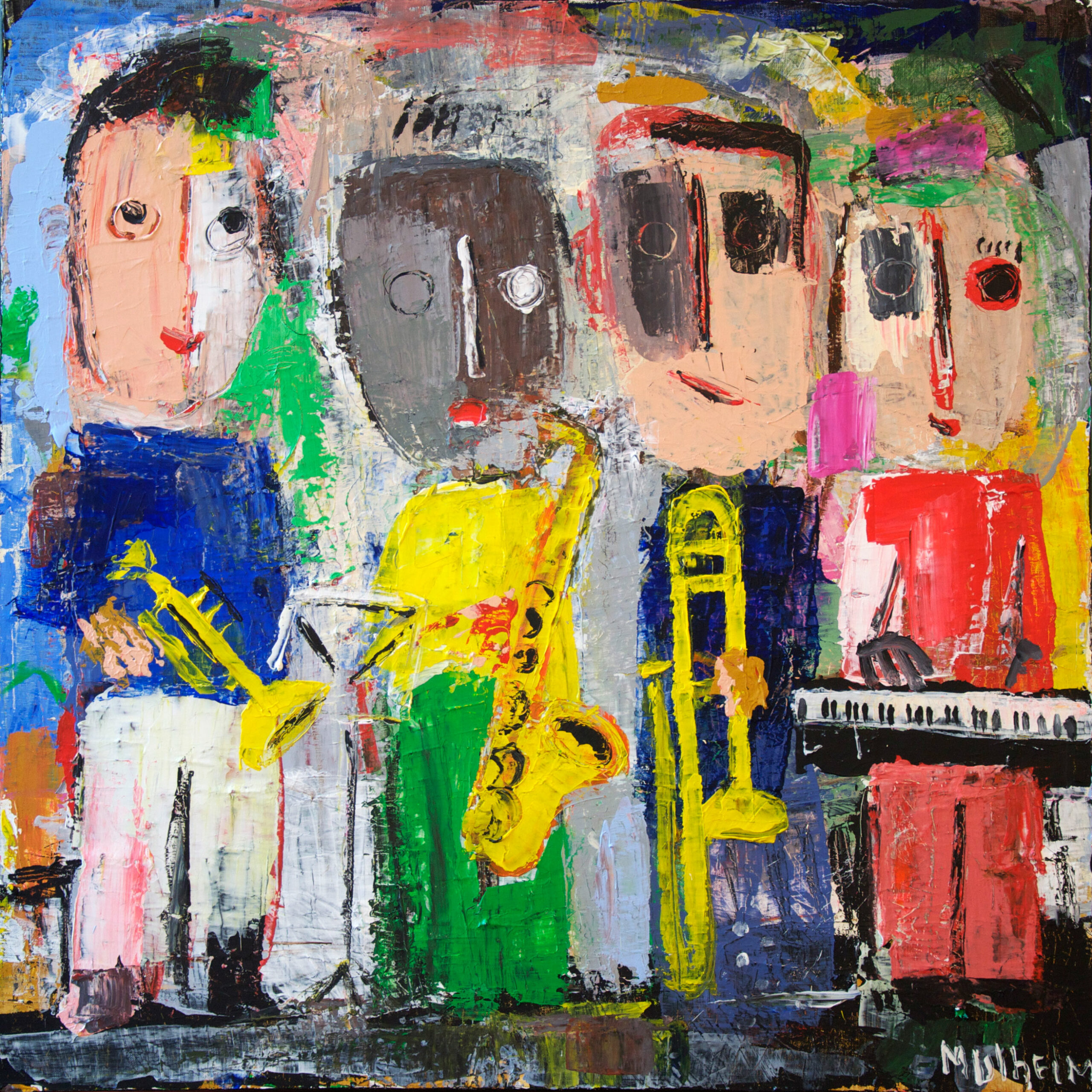 Petite Banda -Œuvre sur toile - Format 80 cm x80 cm