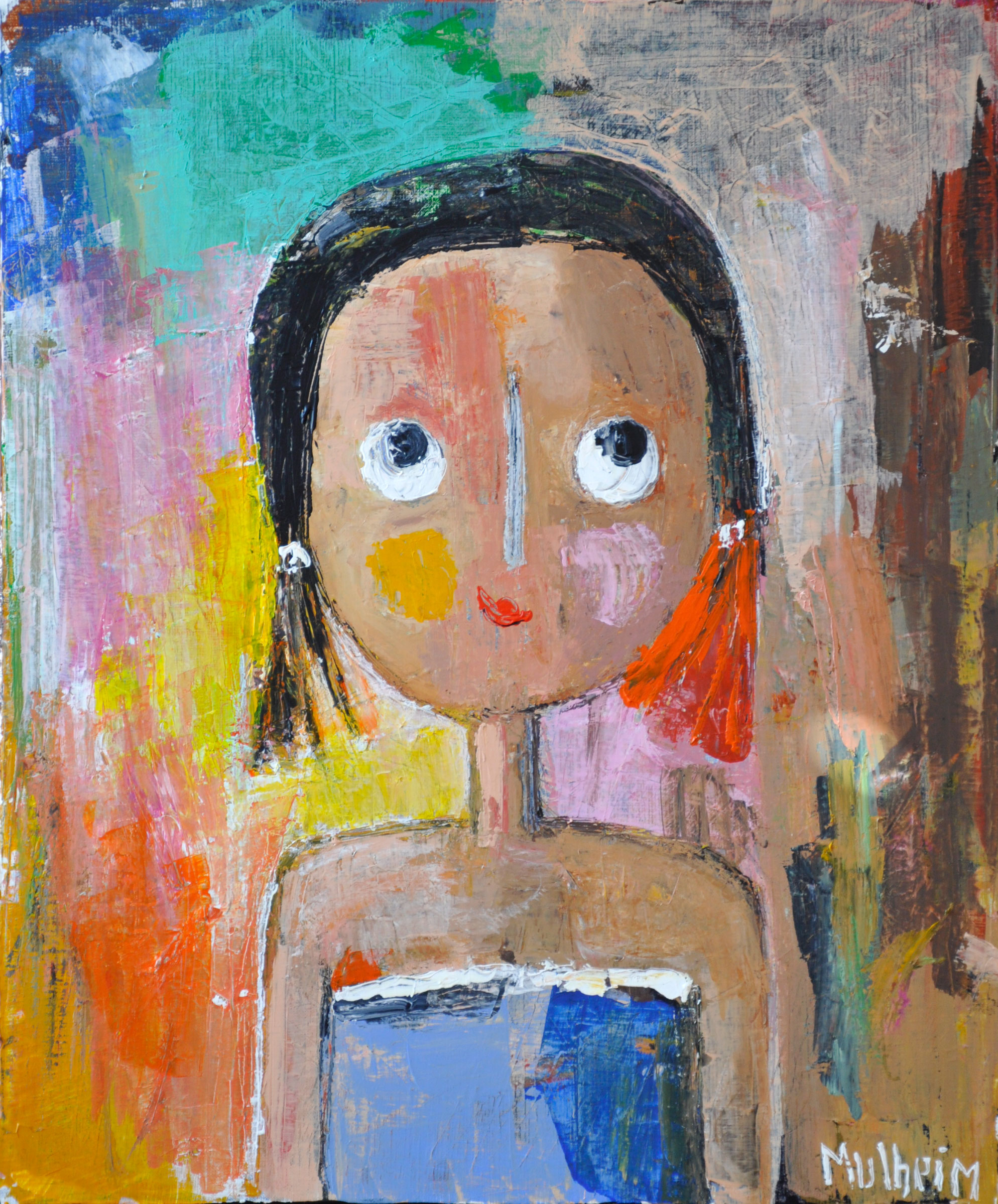 Rose - Portrait sur toile - Format 15F ( 65 cm x 54 cm )