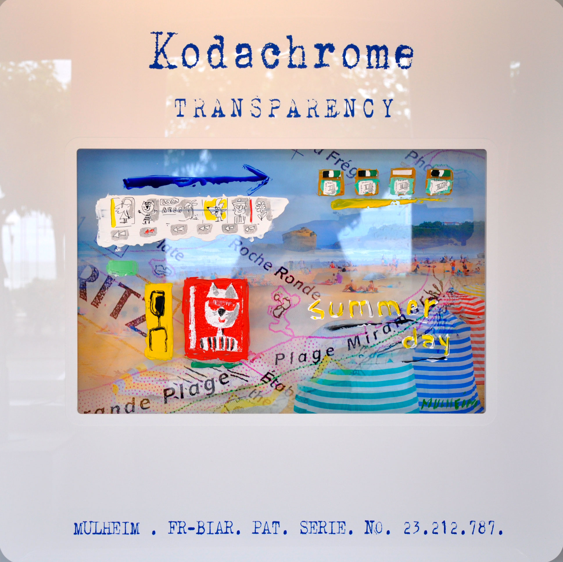 Biarrositive "Summer day " - Technique mixte sur plexiglass - Format 75 cm x 75 cm