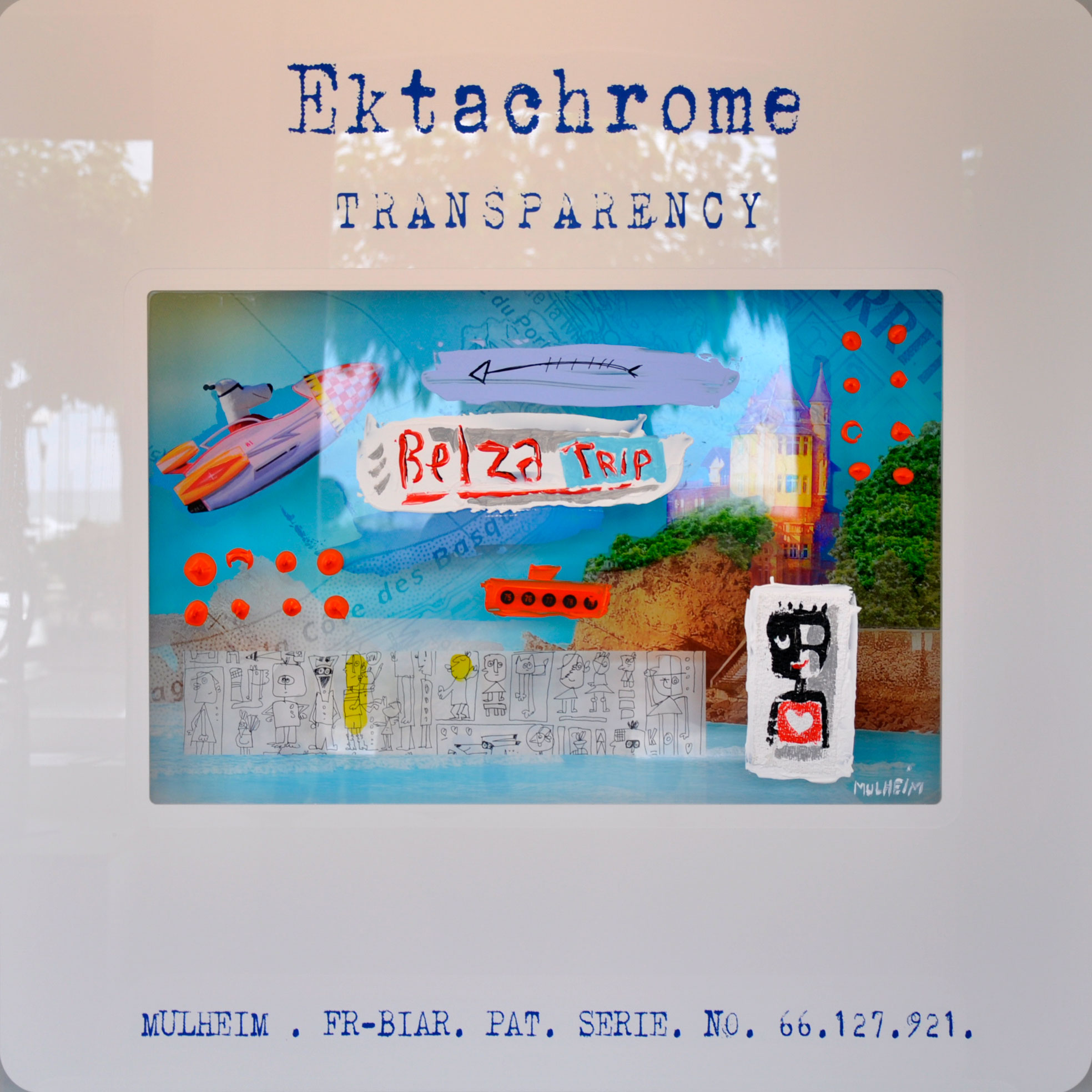 Biarrositive " Belza trip " - Technique mixte sur plexiglass - Format 75 cm x 75 cm