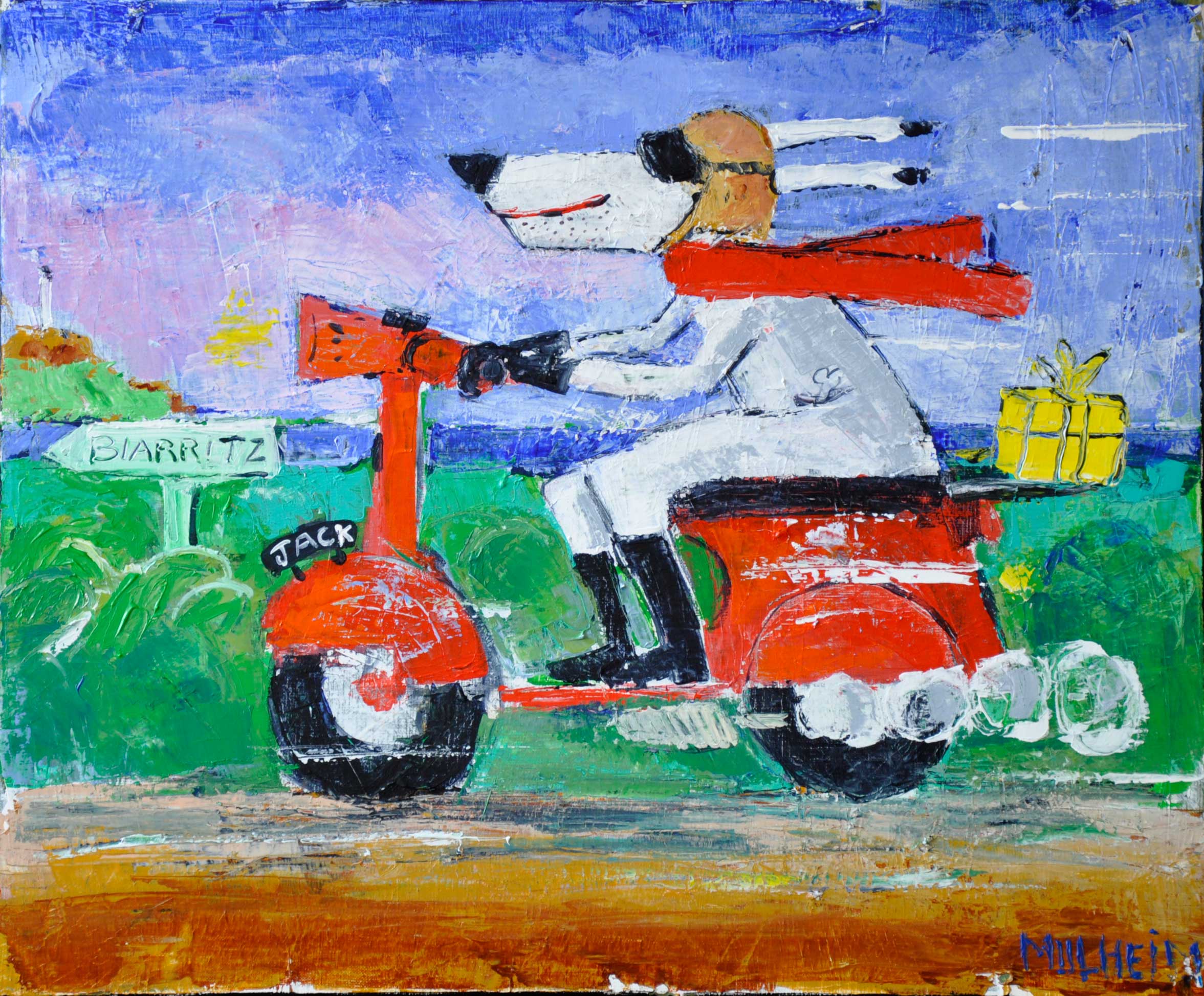 " Jack à Biarritz" -Œuvre sur toile - Format 15F ( 54 cm x 65 cm )