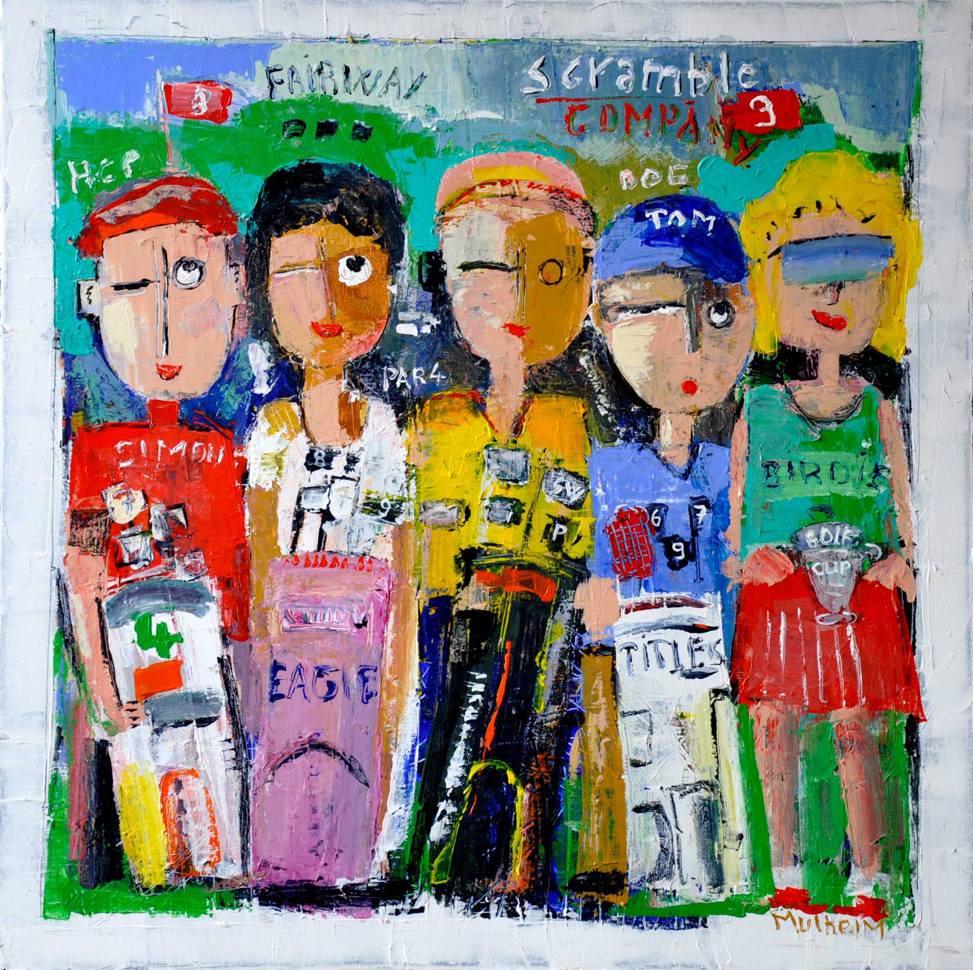 Scramble company -Œuvre sur toile - Format 80 cm x 80 cm