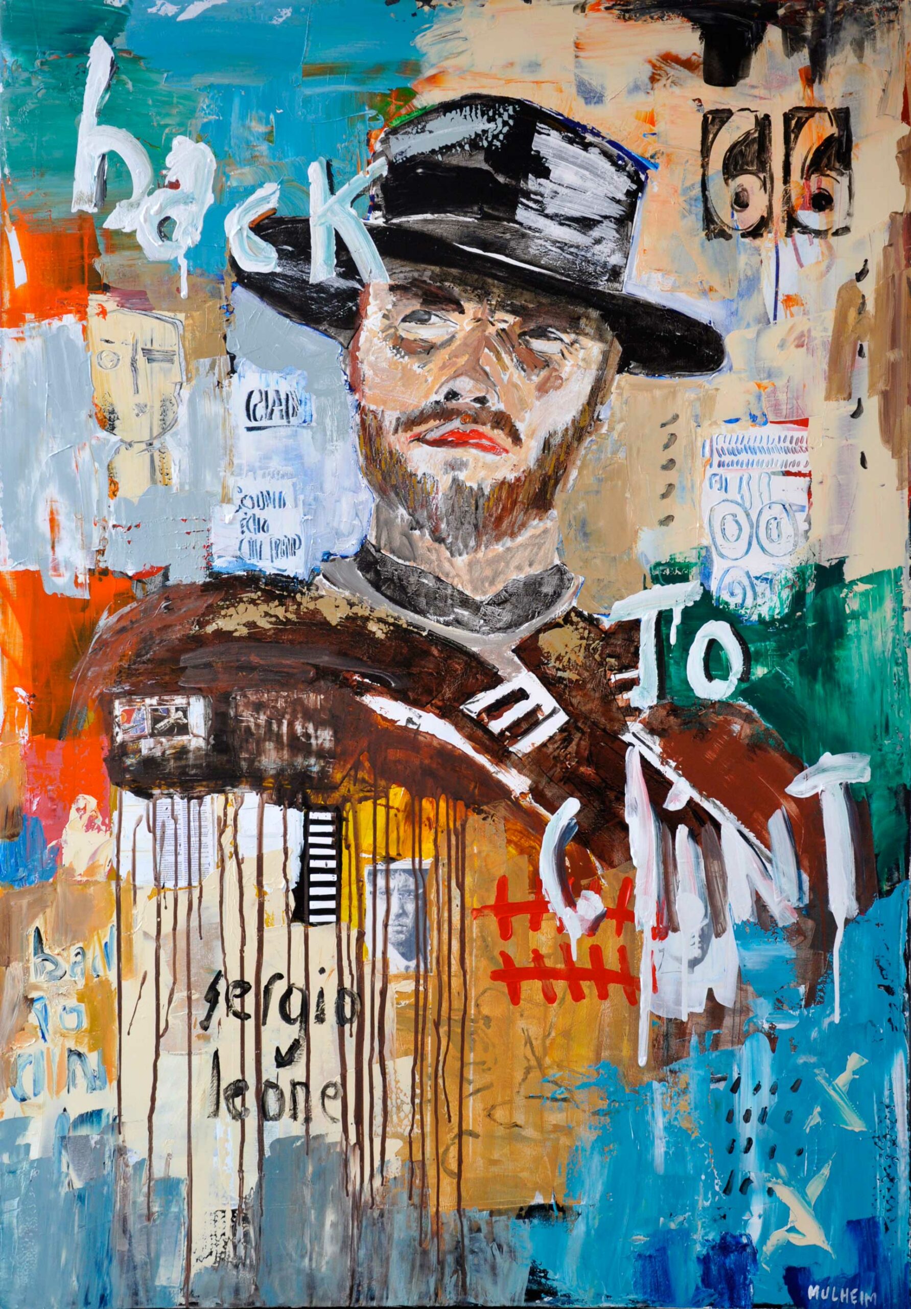 " Back to Clint " -Œuvre sur toile - Format 80F ( 162 cm x 114 cm )