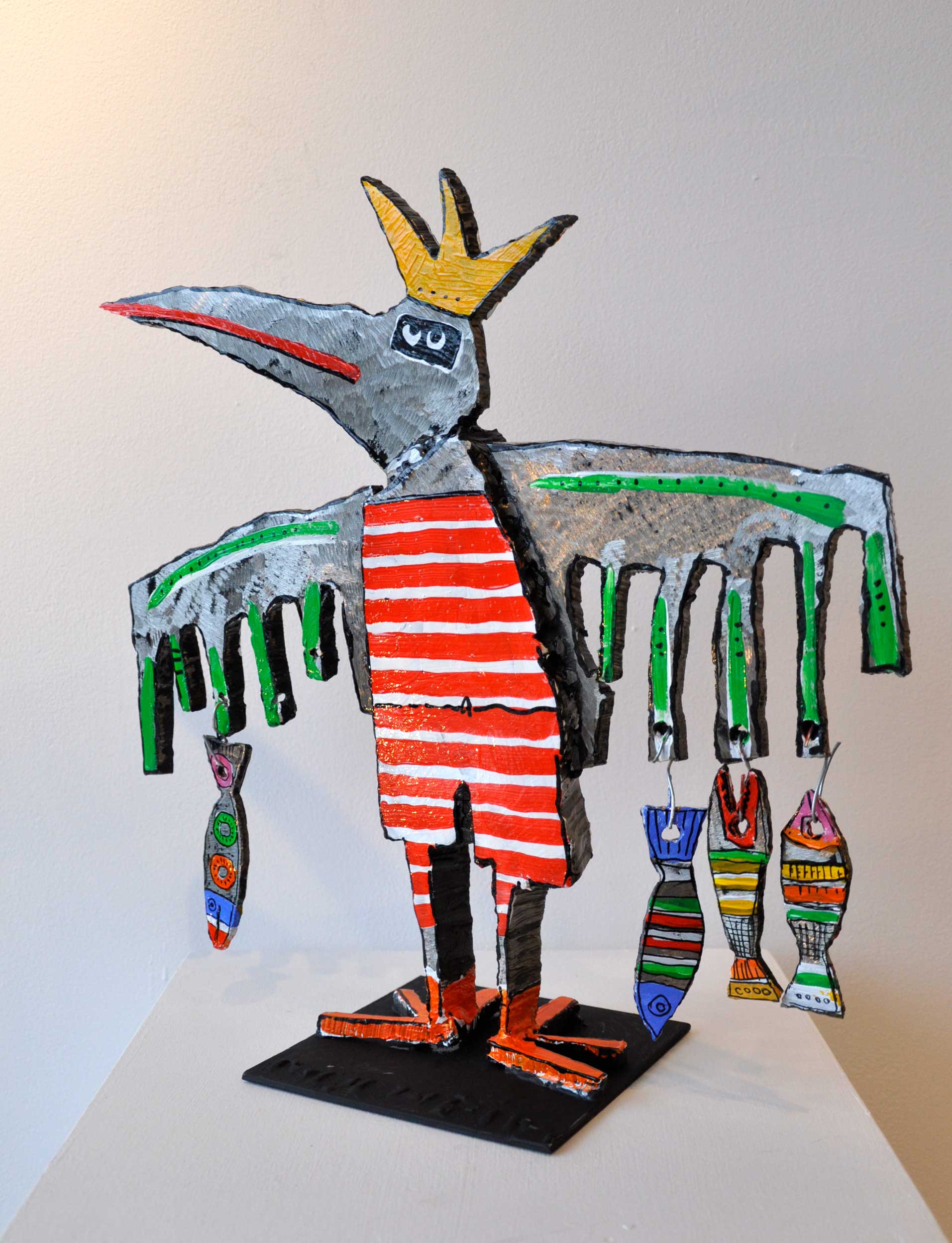 "Peio l'oiseau "- Sculpture en acier - Hauteur 43 cm x largeur 41 cm - RECTO