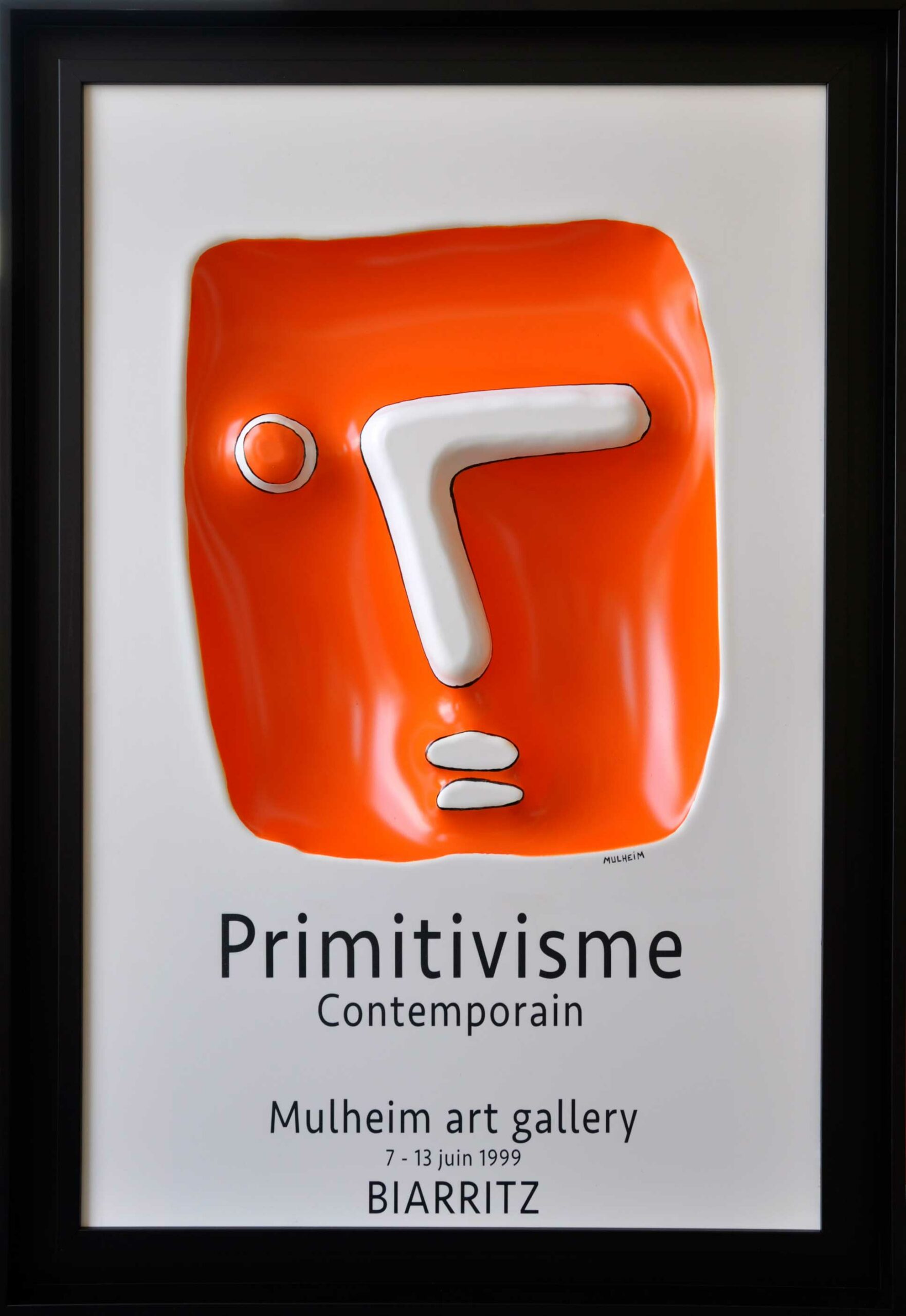 " Primitivisme Contemporain " - Affiche thermoformée à la main avec son encadrement caisse Américaine - Hauteur 95,50 cm x Largeur 65,70 cm