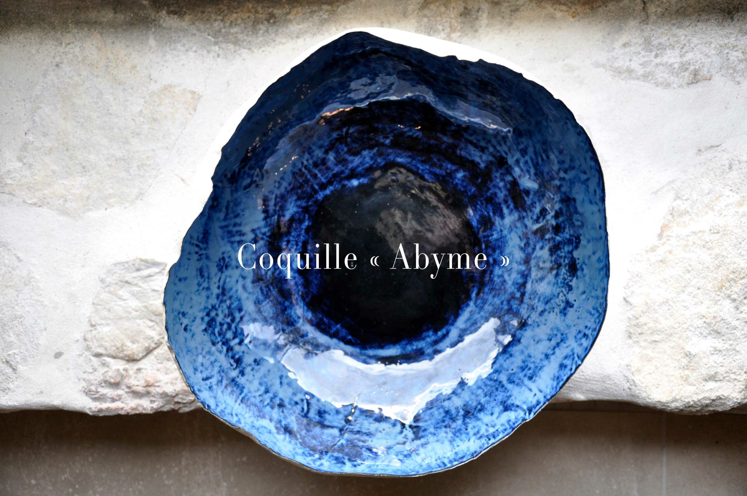 Grande Coquille " Abyme " - L 37,50 cm x P 35 cm x H 16 cm - Pièce unique en céramique