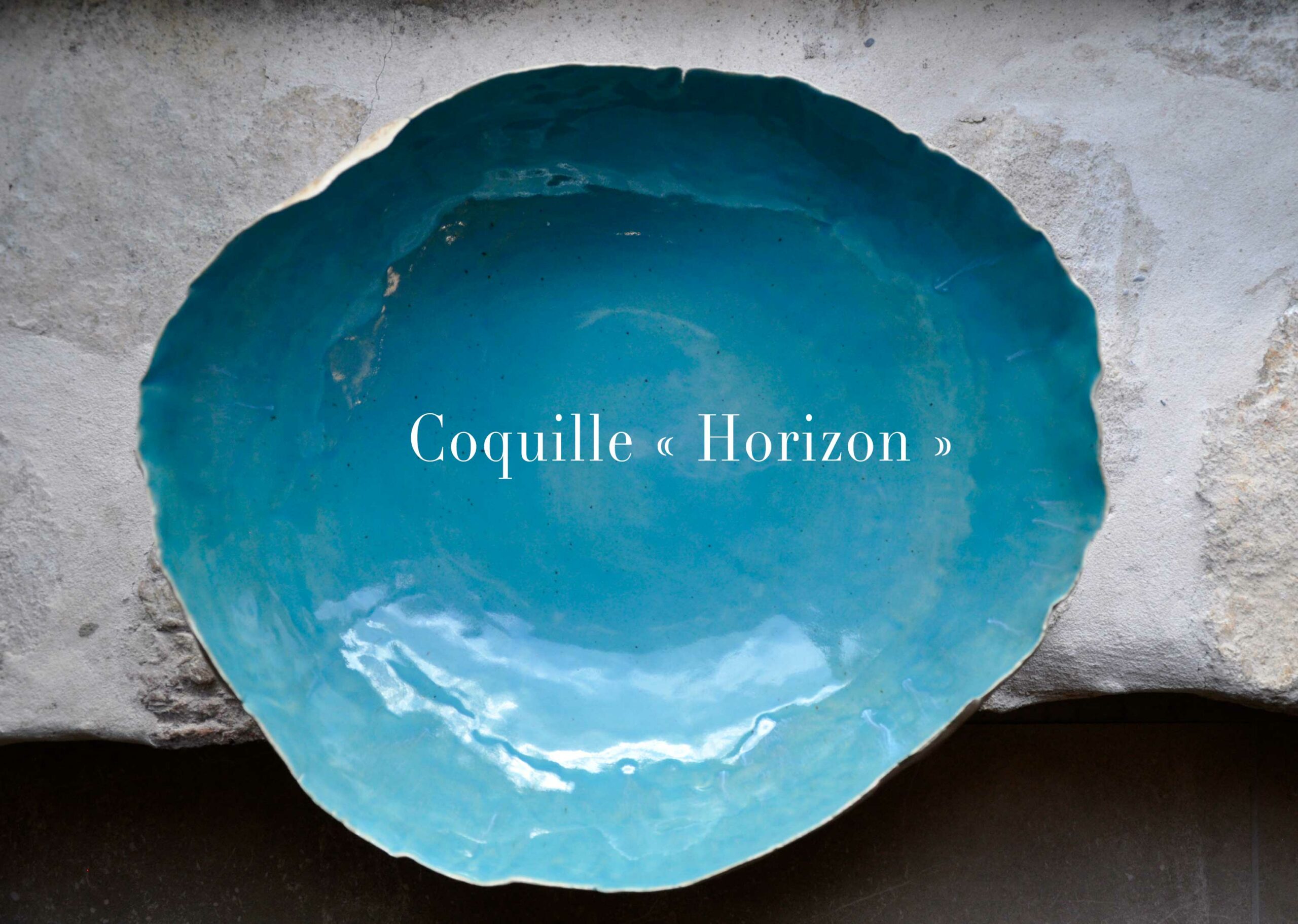 Grande Coquille " Horizon " - L 39,50 cm x P 35 cm x H 15 cm - Pièce unique en céramique