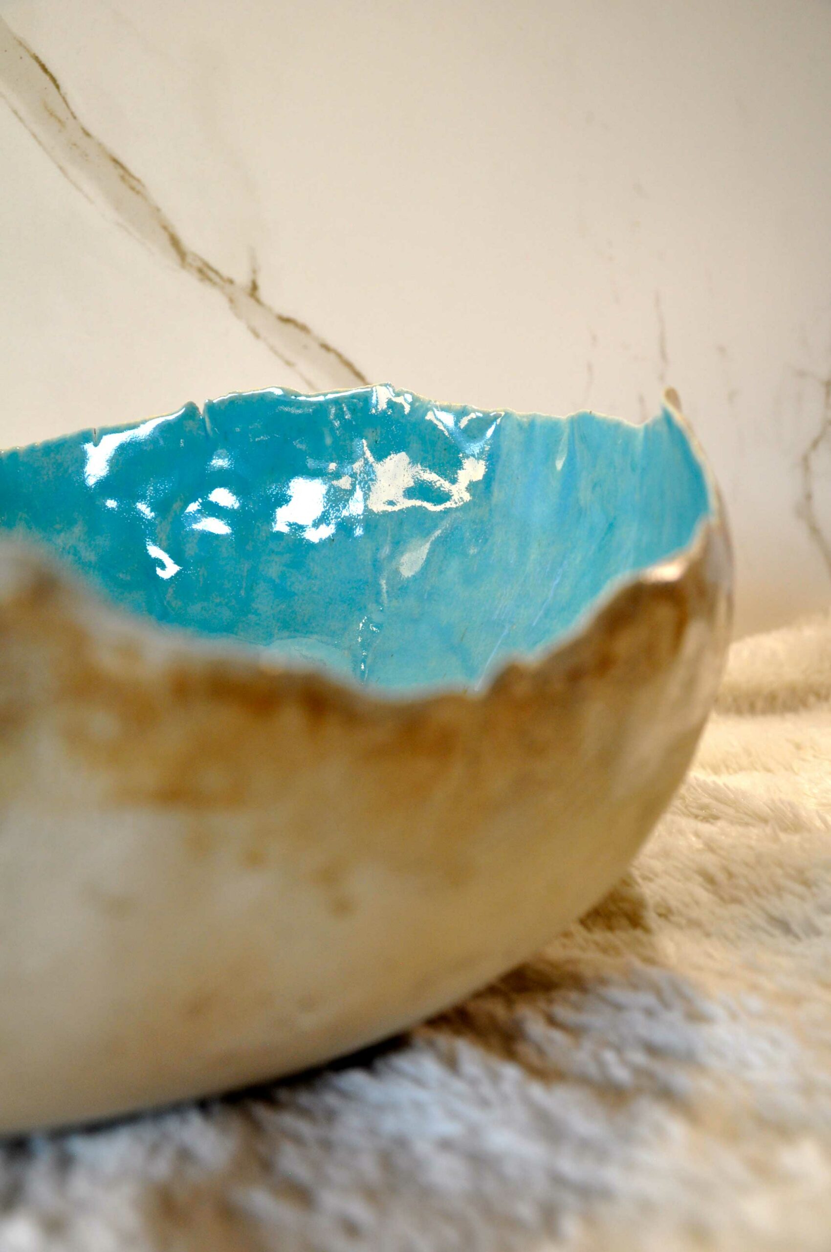 Grande Coquille " Horizon " - L 39,50 cm x P 35 cm x H 15 cm - Pièce unique en céramique