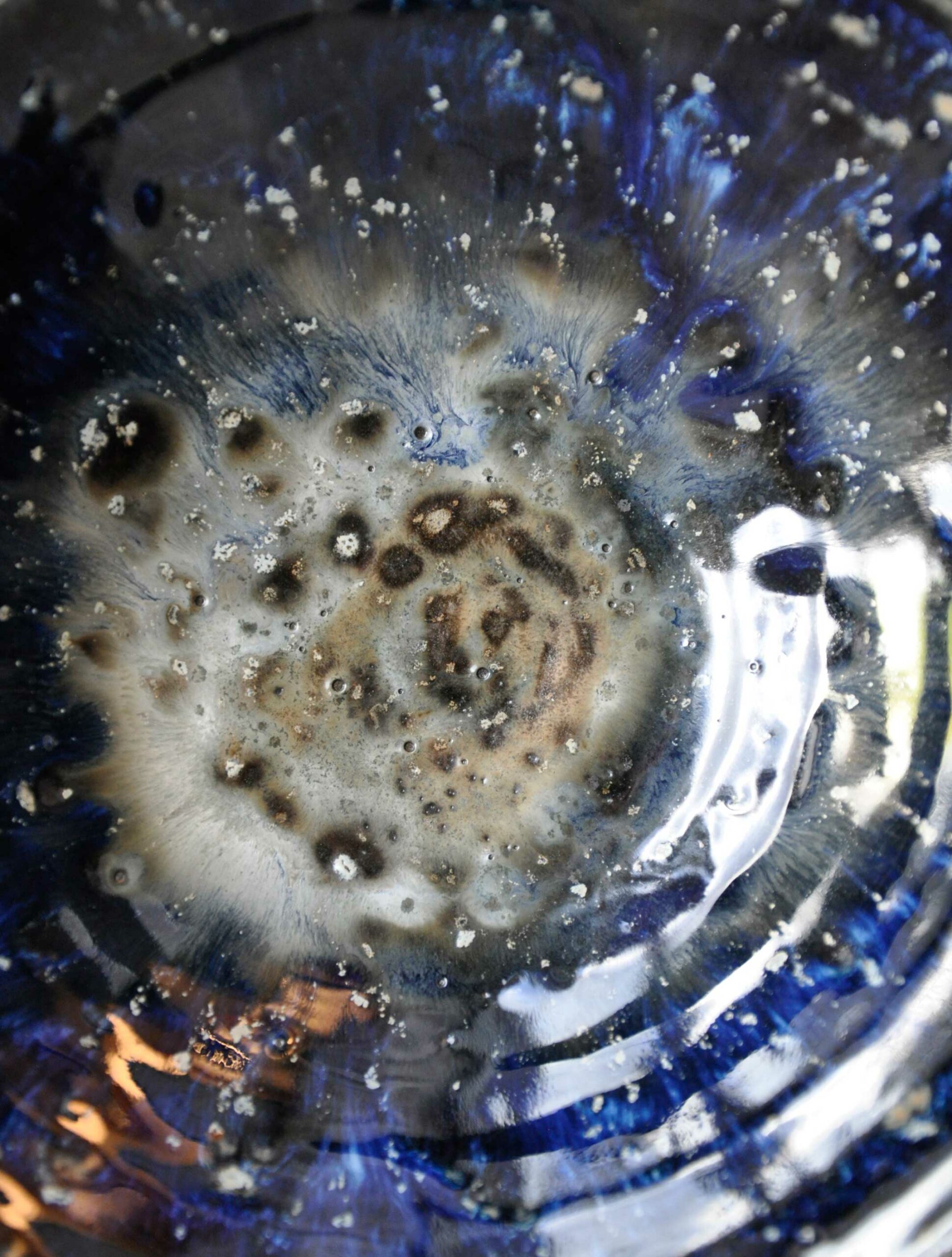 Coupe sur pied " Céleste " - H 18 cm x L 19 cm x P 18 cm - Pièce unique en céramique