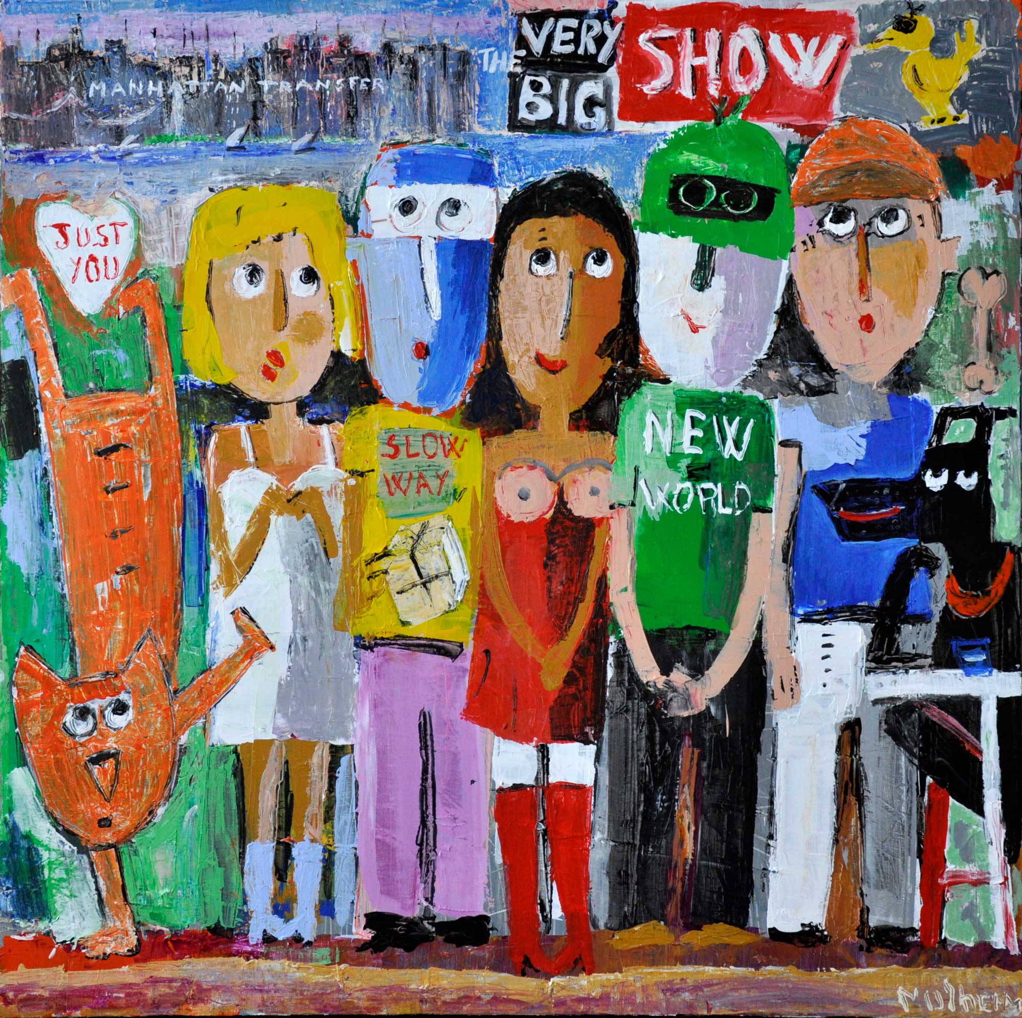 New World -Œuvre sur toile - Format 100 cm x 100 cm