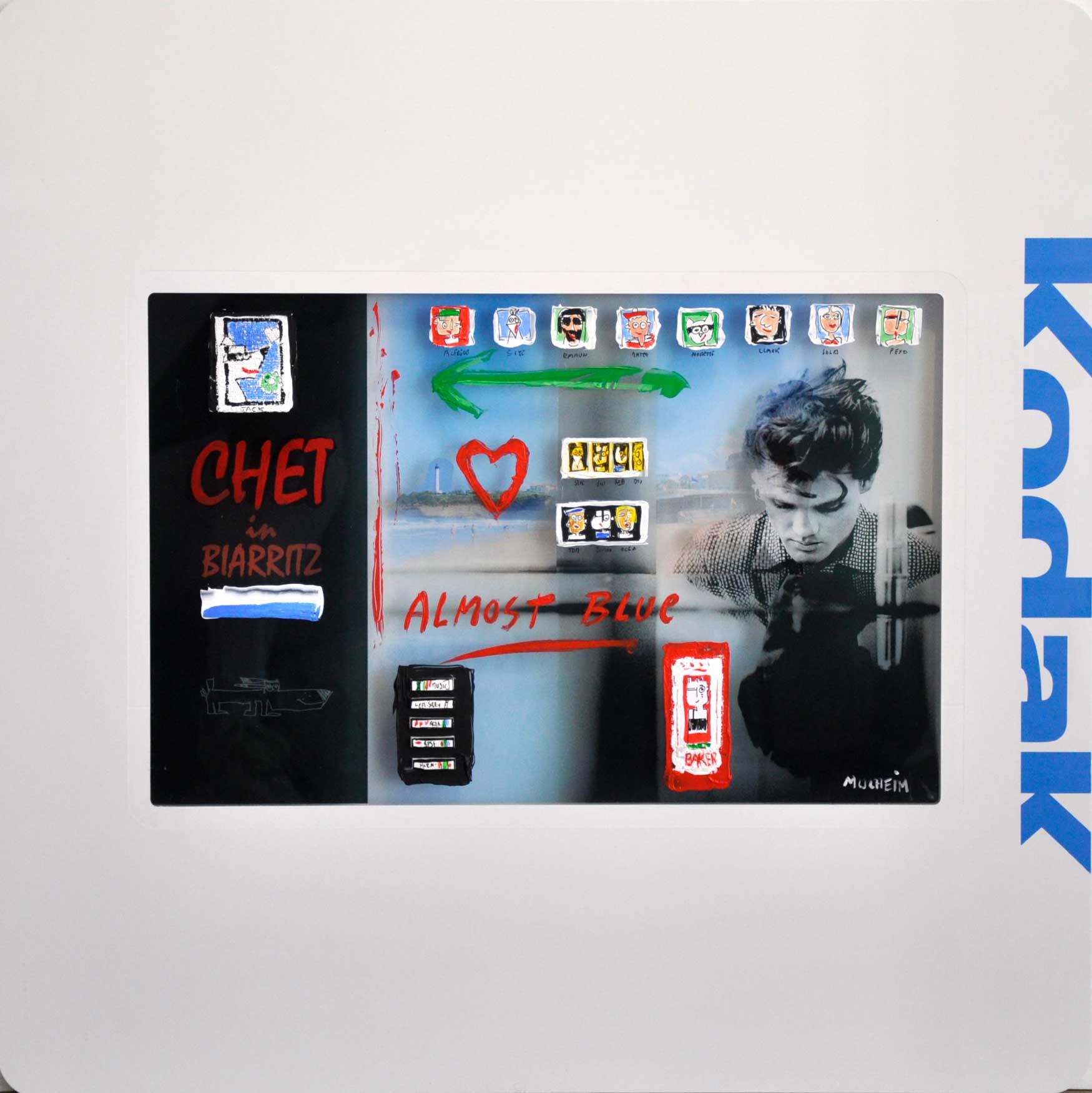 Biarrositive "Chet in Biarritz " - Technique mixte sur plexiglass - Format 75 cm x 75 cm