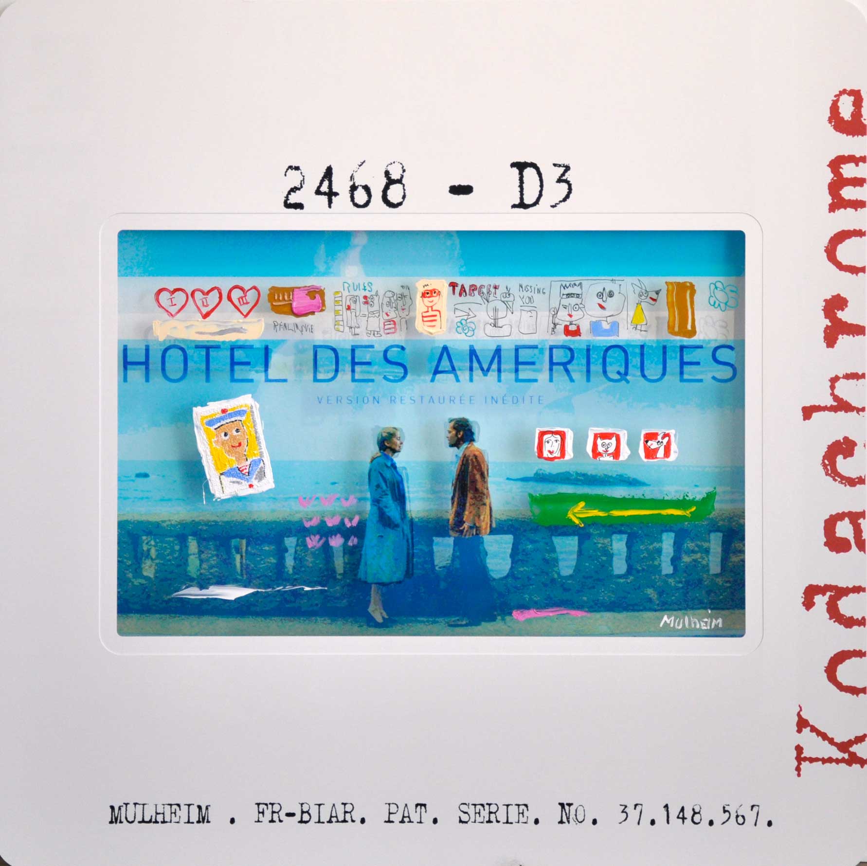 Biarrositive "Hotel des Amériques " - Technique mixte sur plexiglass - Format 75 cm x 75 cm