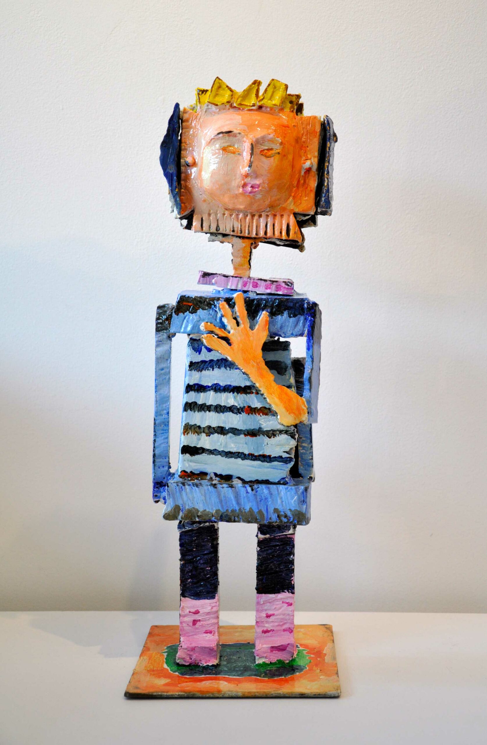 " Reine Margot " - Sculpture en acier et en terre cuite - Hauteur 47 cm x L 16 cm