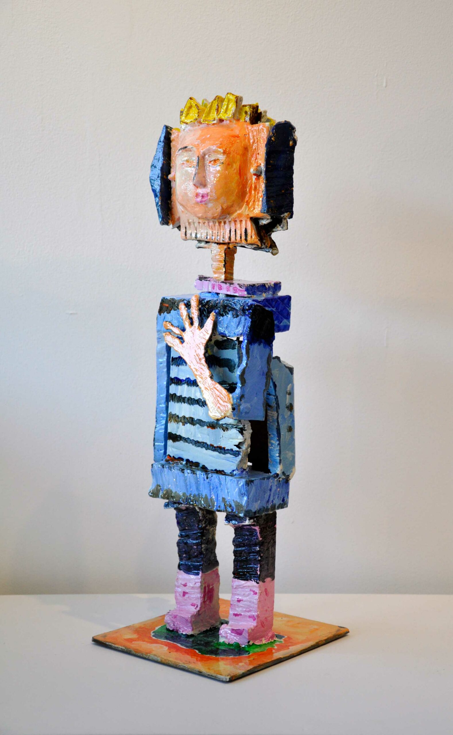 " Reine Margot " - Sculpture en acier et en terre cuite - Hauteur 47 cm x L 16 cm