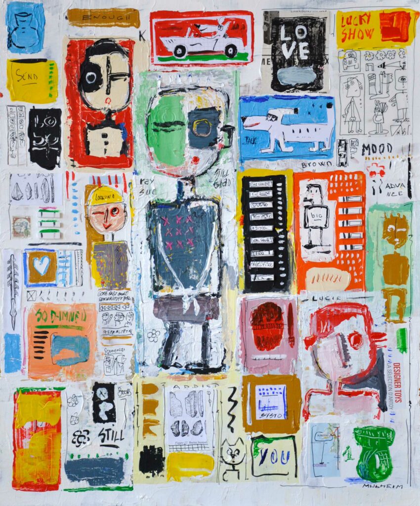 " Lucky show " - Technique mixte sur toile - Format 15F