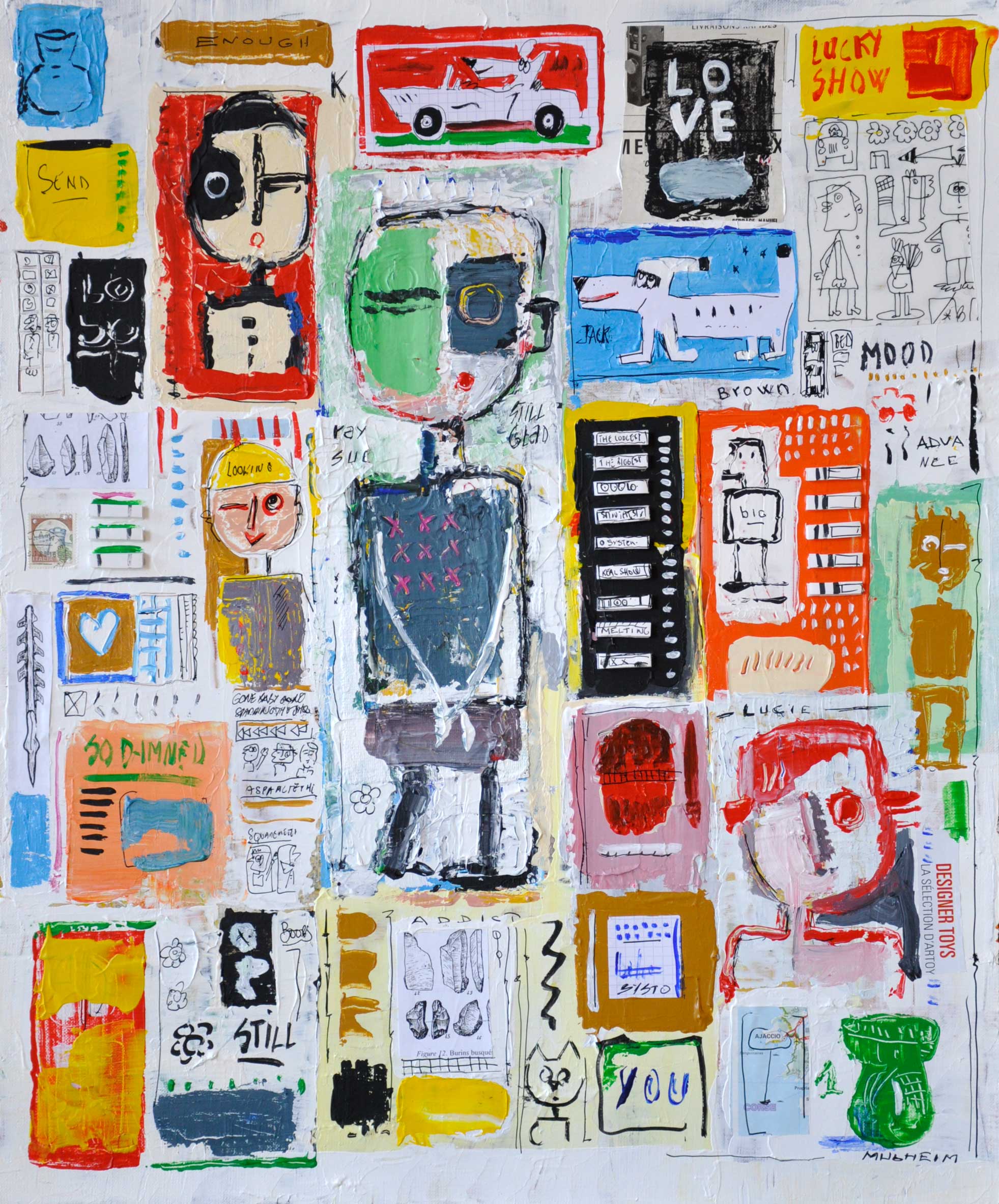 " Lucky show " - Technique mixte sur toile - Format 15F