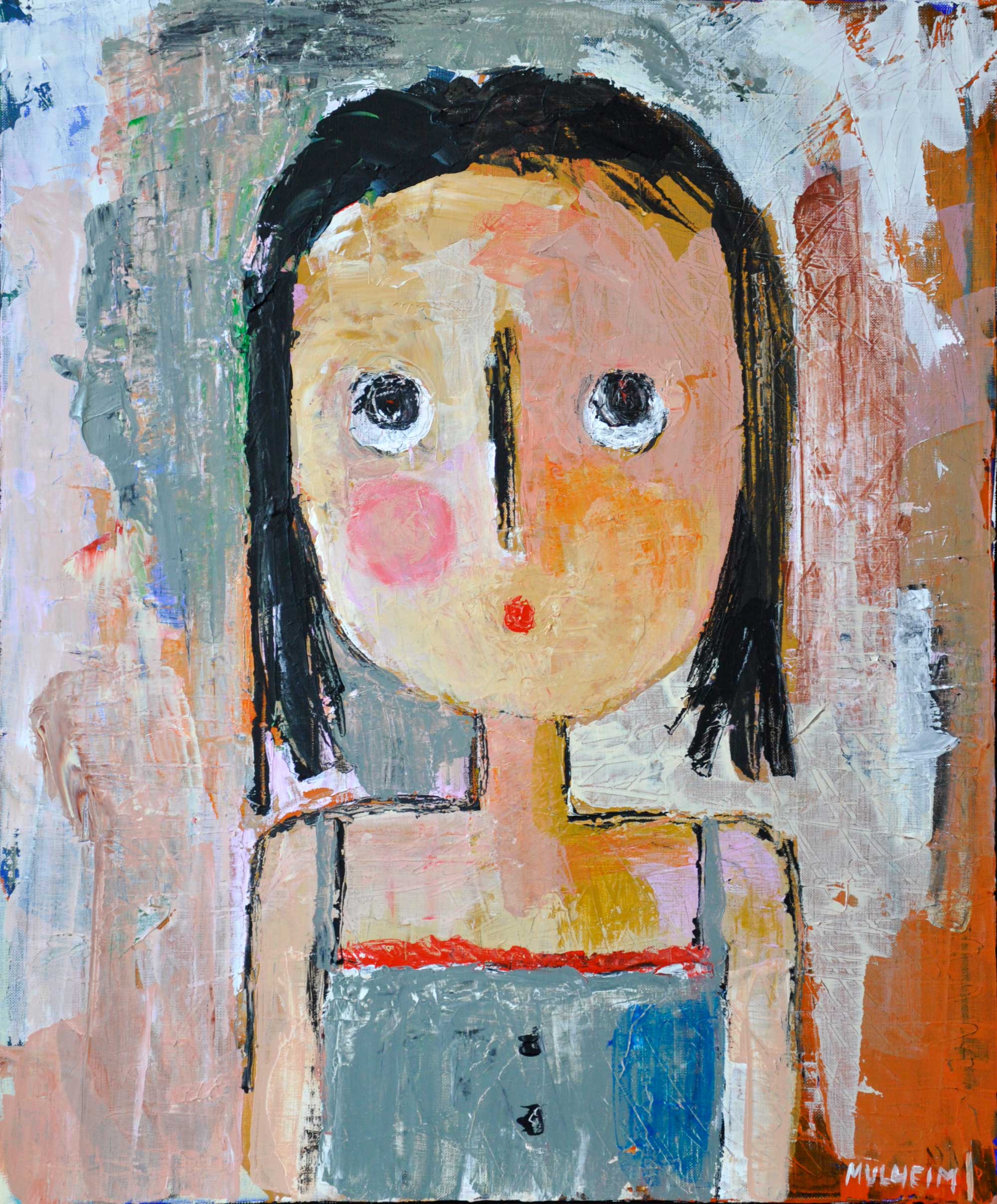 " Mathilde " - Portrait sur toile - Format 15F ( 65 cm x 54 cm )