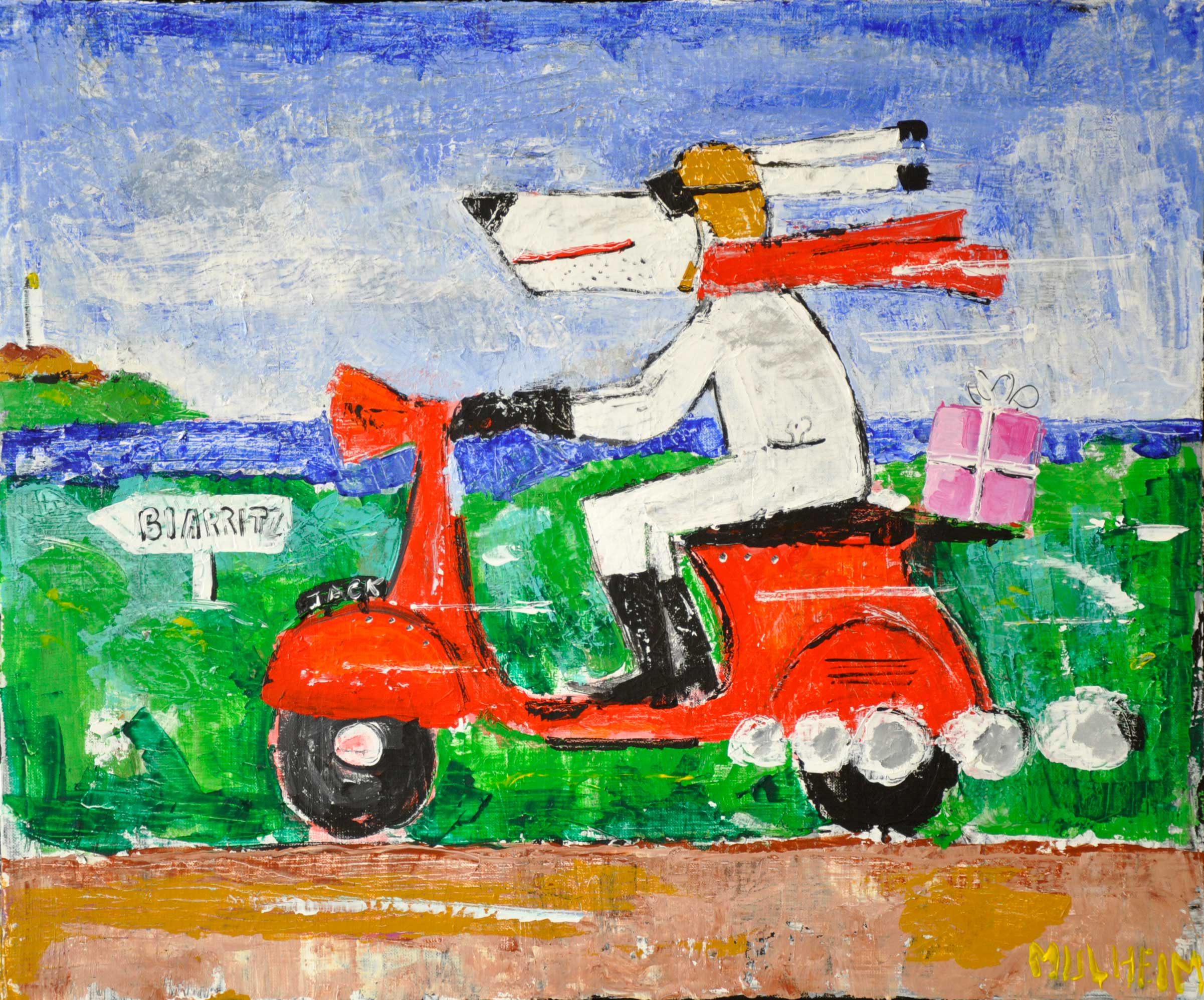 " The lover in Biarritz " -Œuvre sur toile - Format 15F ( 54 cm x 65 cm )